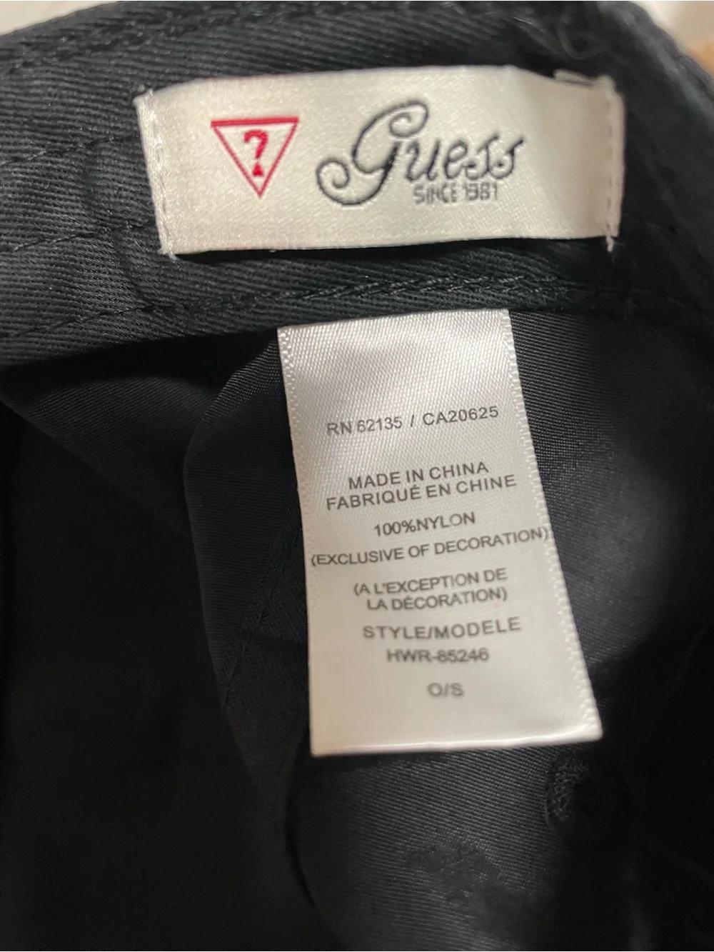 Guess Black Logo Triangle Baseball Cap